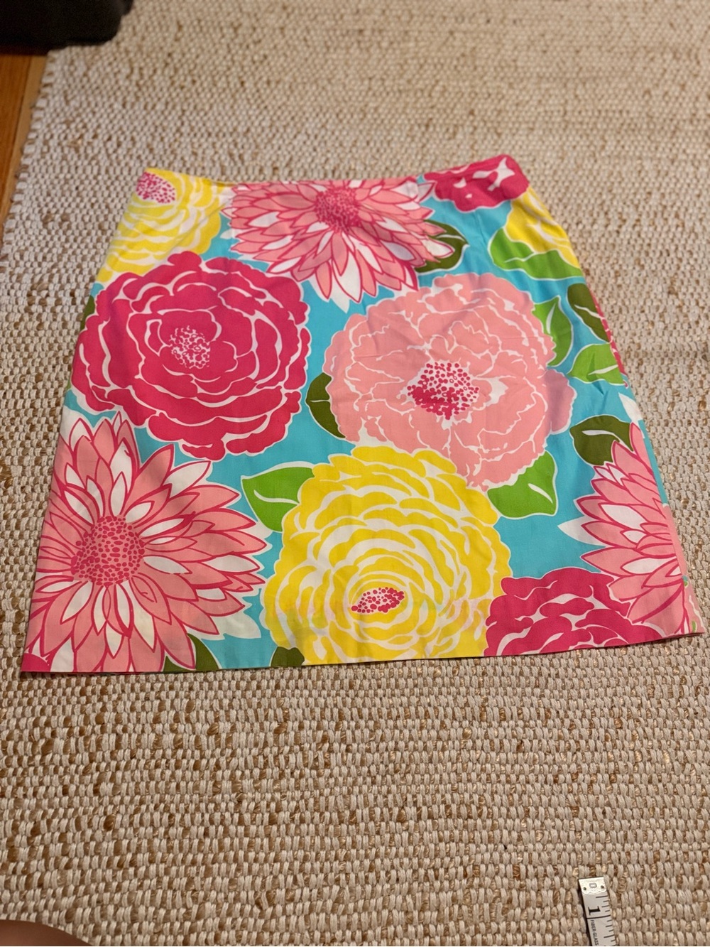 VINTAGE Lilly Pulitzer Women's Skirt in Turquoise and Pink